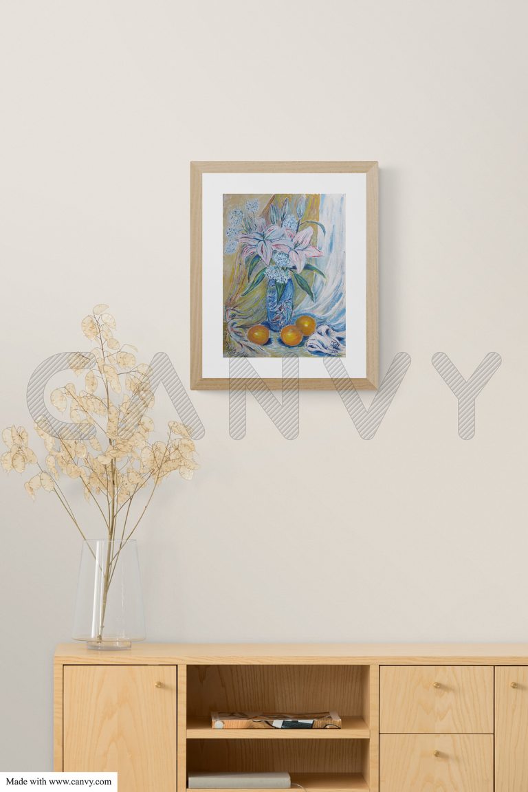 Картина "Лилии в стиле импрессионизм" в интерьере 2_4