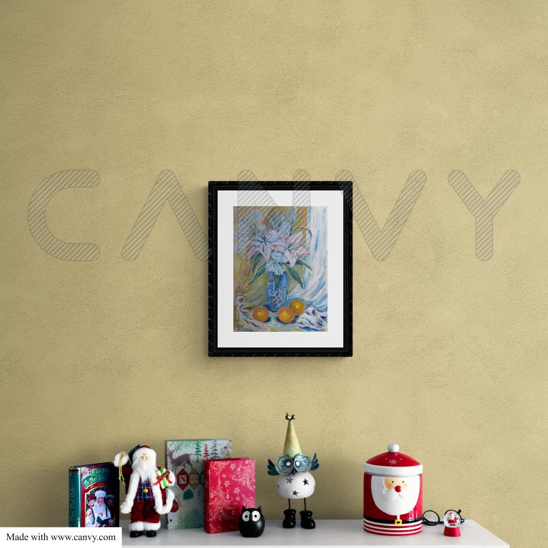 Картина "Лилии в стиле импрессионизм" в интерьере 1_2