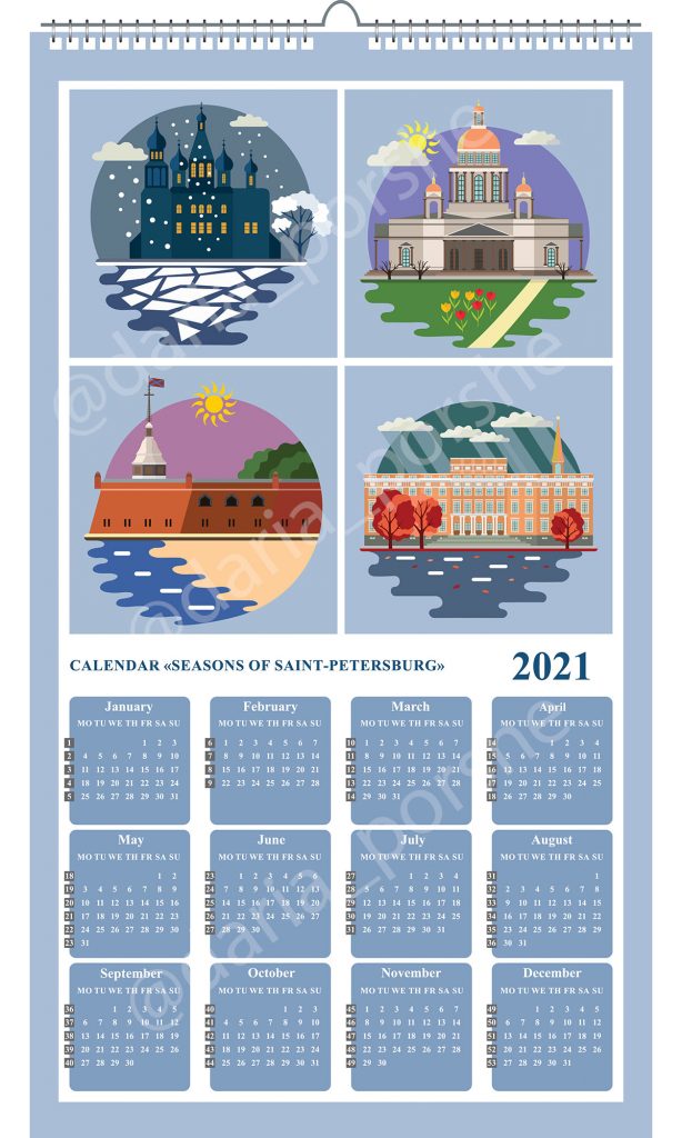 calendar seasons of Saint Petersburg 2021 year