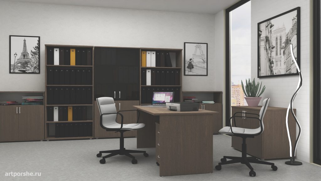 визуализация мебели в интерьере офиса