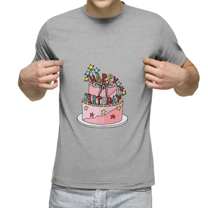 Мужская футболка "торт на день рождения"