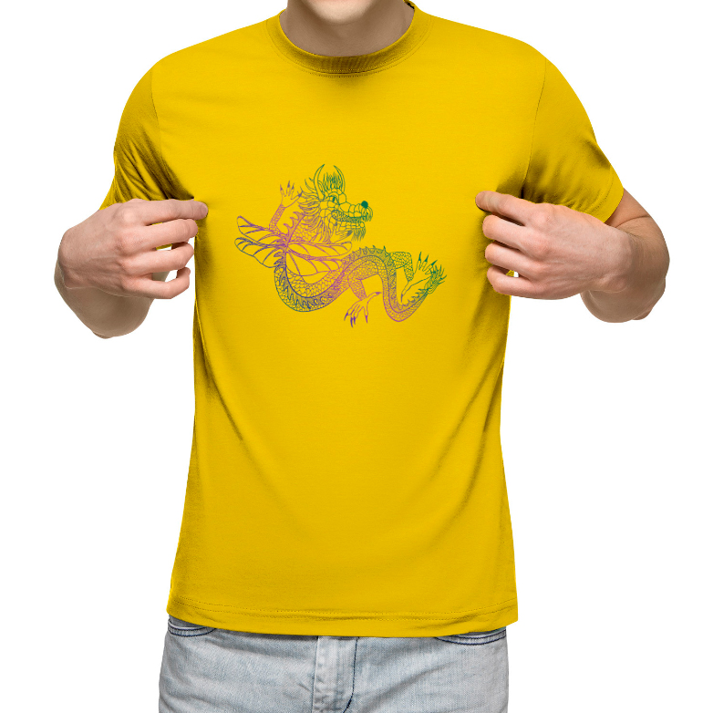 футболка мужская "Светящийся дракон"