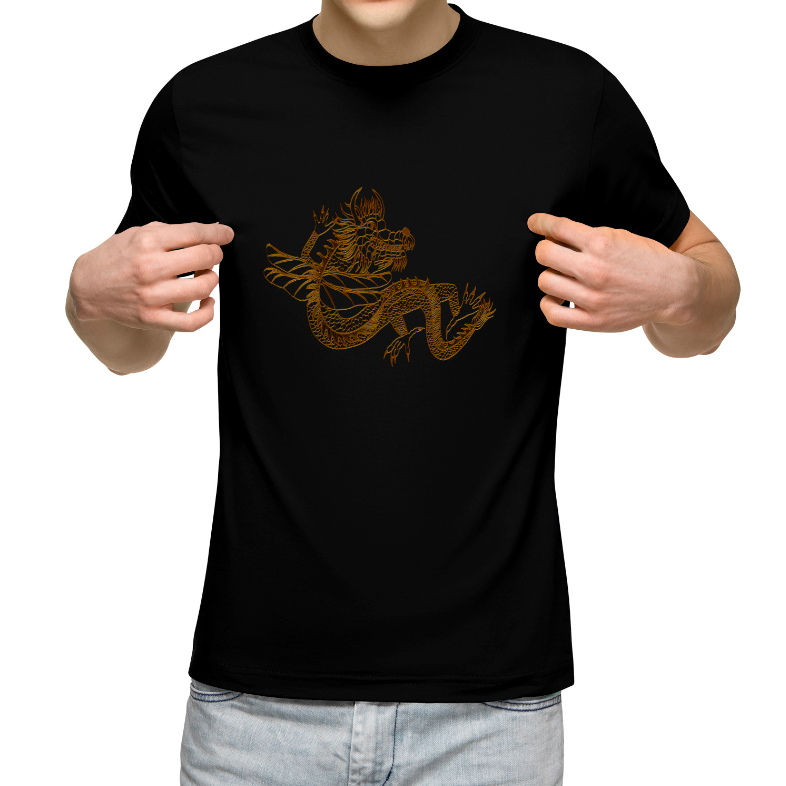 футболка мужская  "Золотой дракон"