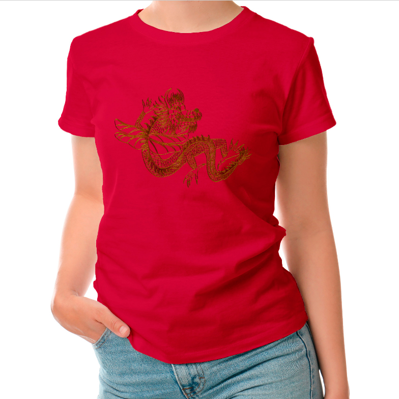 футболка женская "Золотой дракон"