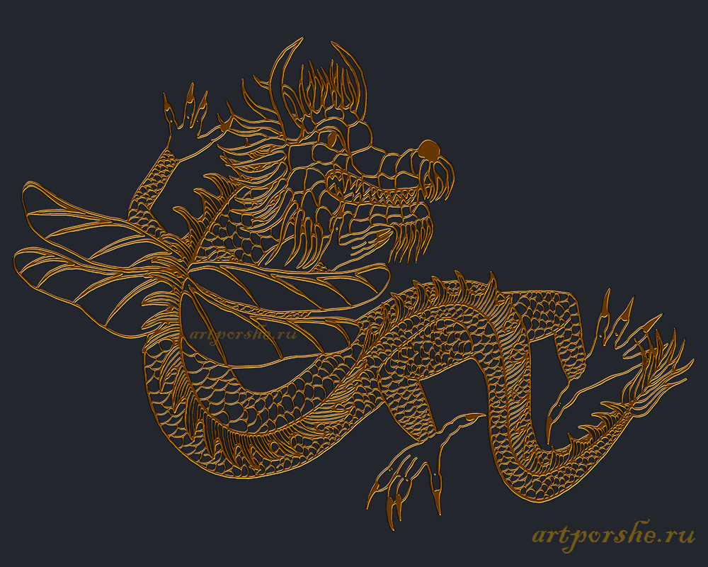Принт "Золотой дракон" автор Поршнева Дарья (daria_porshe) artporshe.ru
